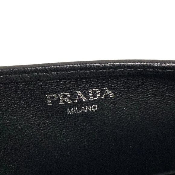Auth PRADA Gathered Wallet Black Leather Other Style Wallet - Picture 5 of 11